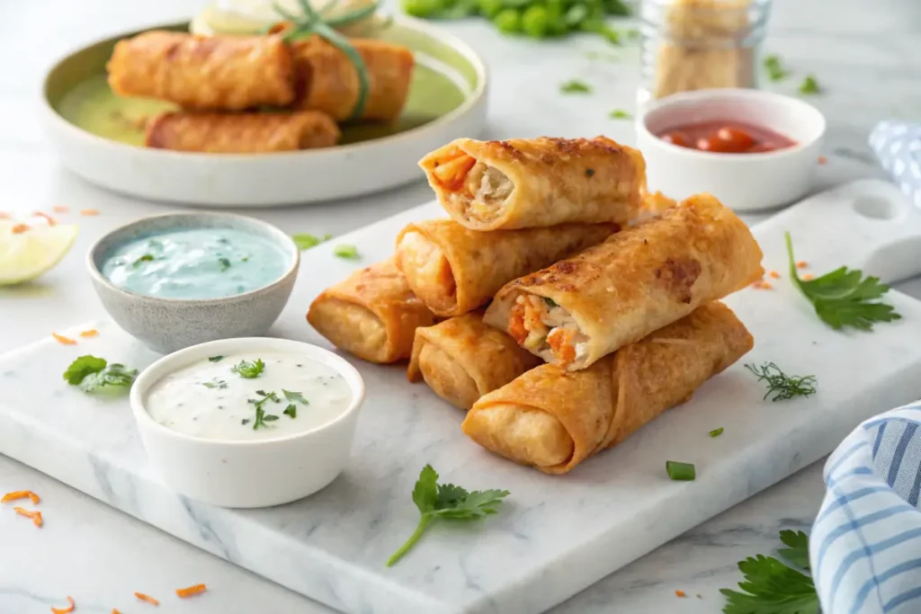 Buffalo Chicken Egg Rolls