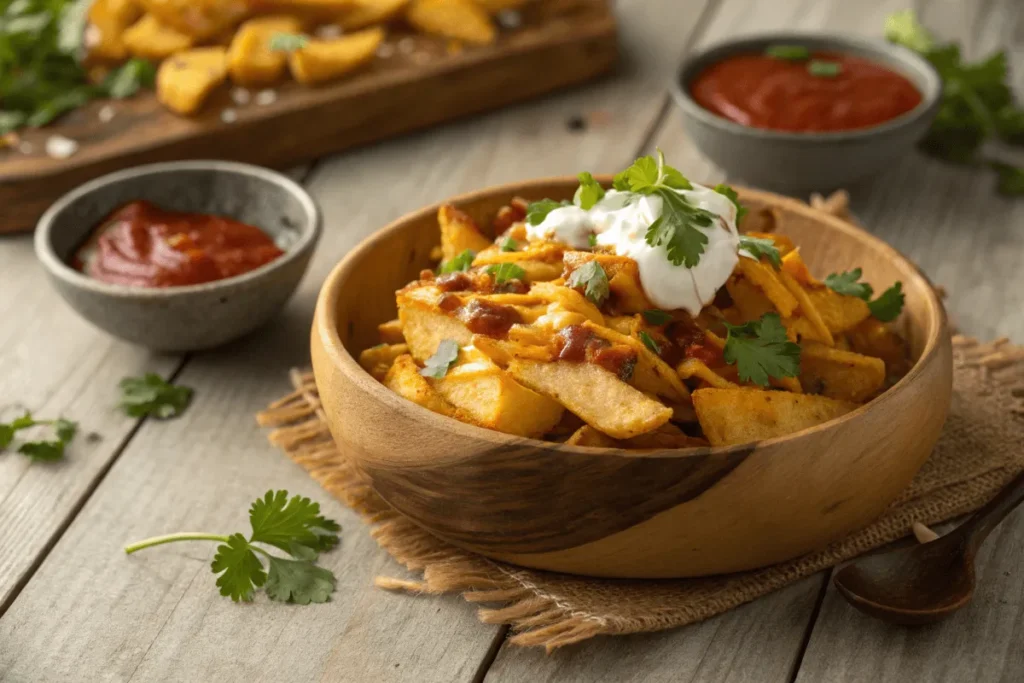 Taco Bell Cheesy Potatoes with Nacho Cheese and Sour Cream