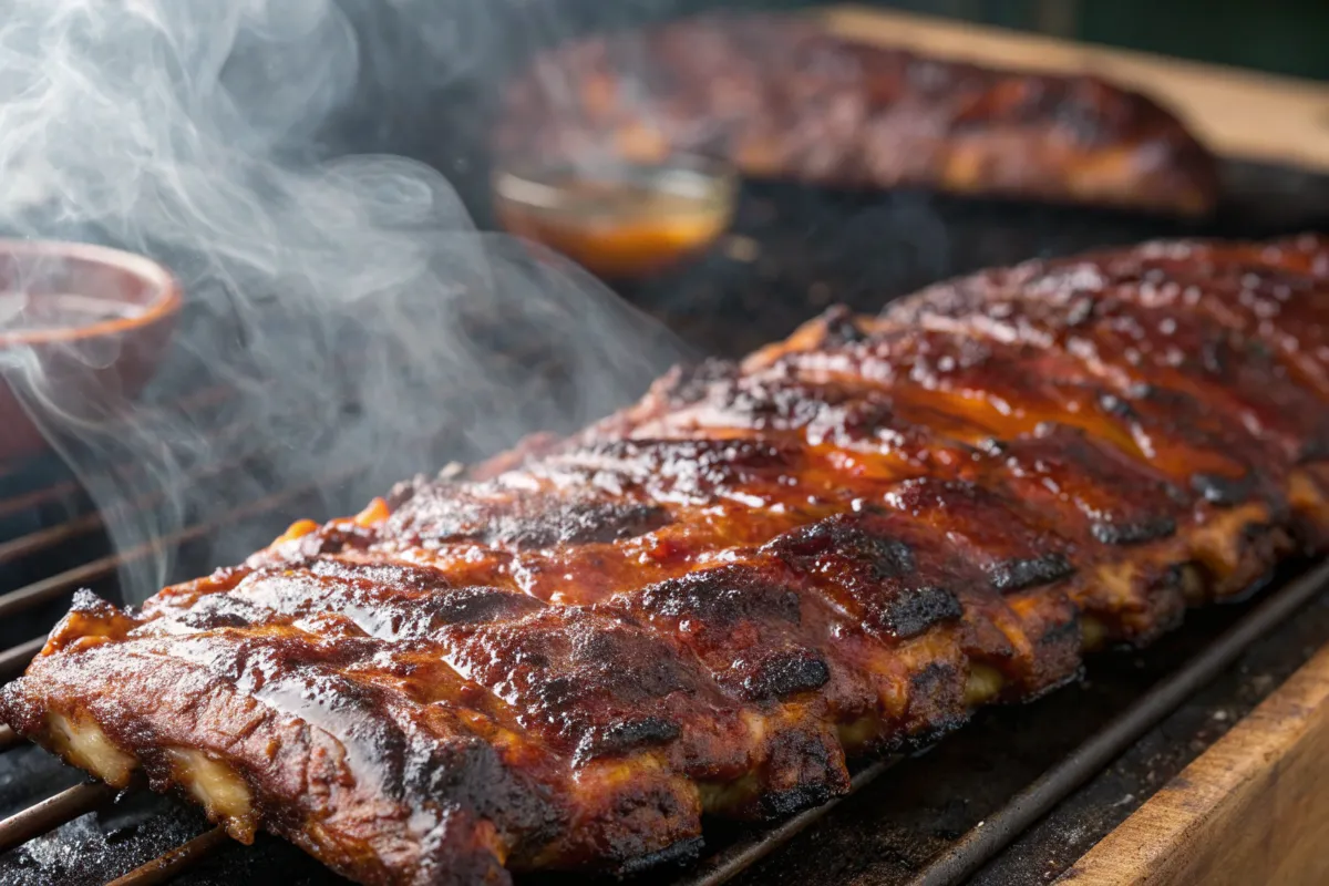 BBQ ribs with caramelized crust from brown sugar