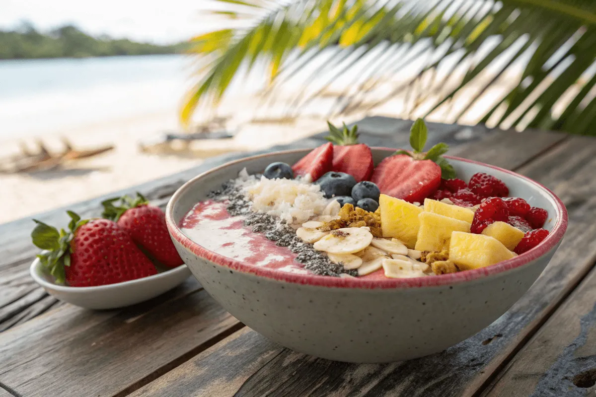 Bahamas Mama Bowl with tropical fruits and granola