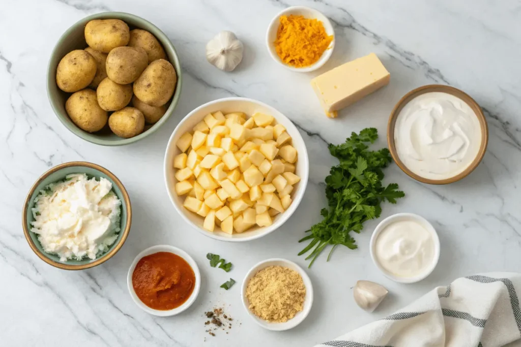 Ingredients for Taco Bell Cheesy Potatoes