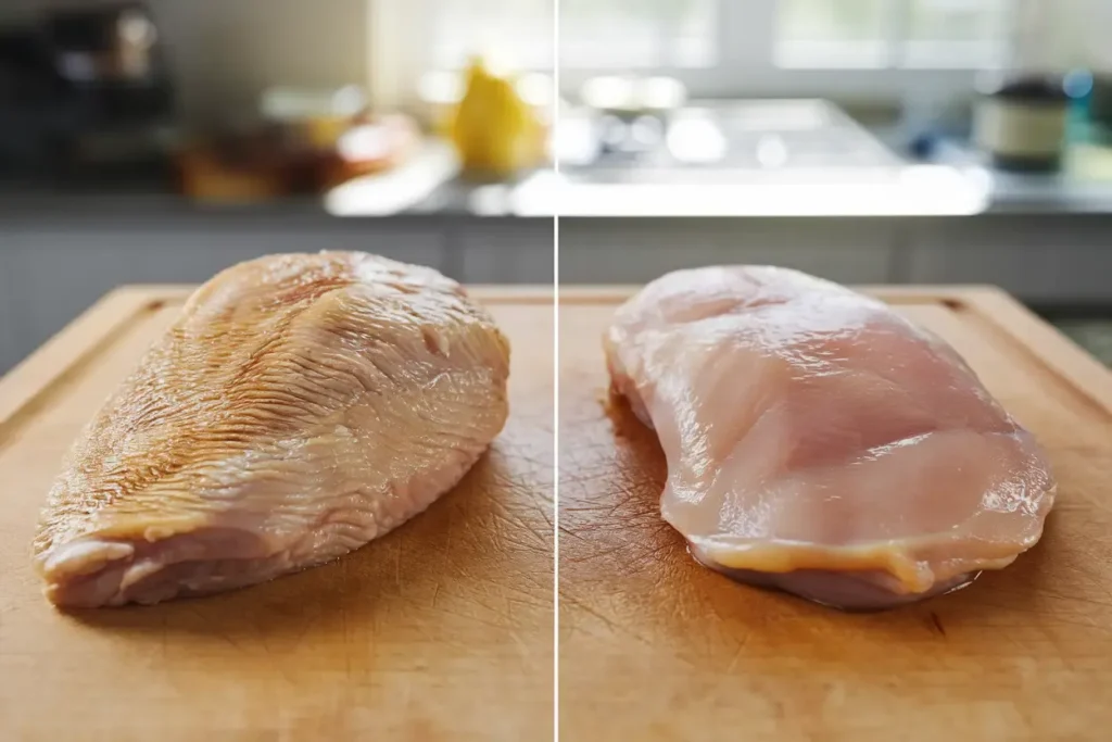 Dry vs. juicy chicken comparison