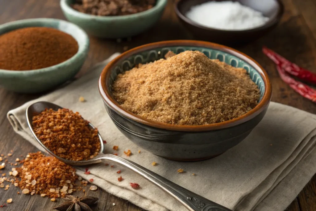 Brown sugar in a bowl with BBQ spices