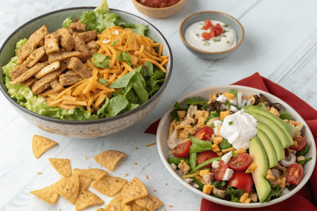 Comparison of Taco Bell’s and Wendy’s taco salads.