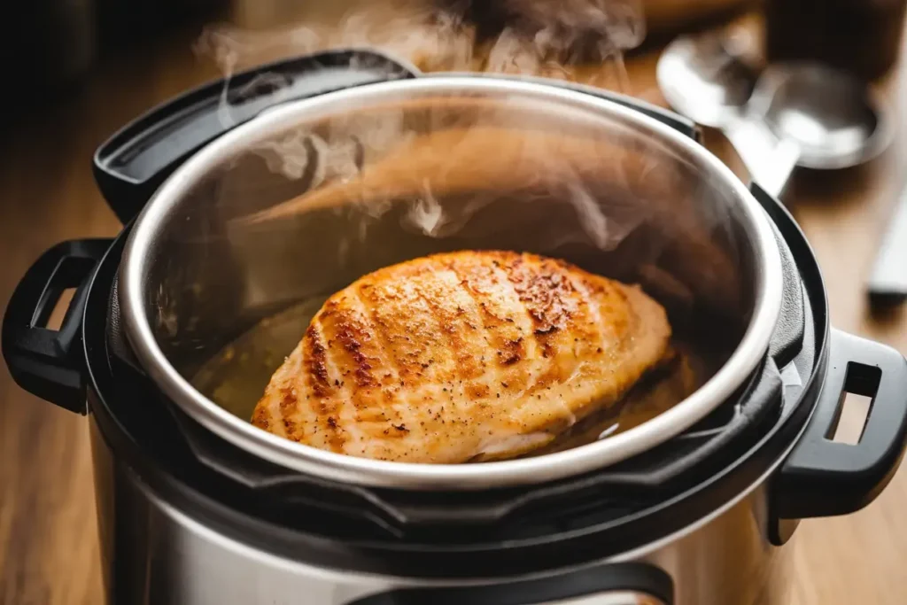 Instant Pot releasing steam after cooking chicken