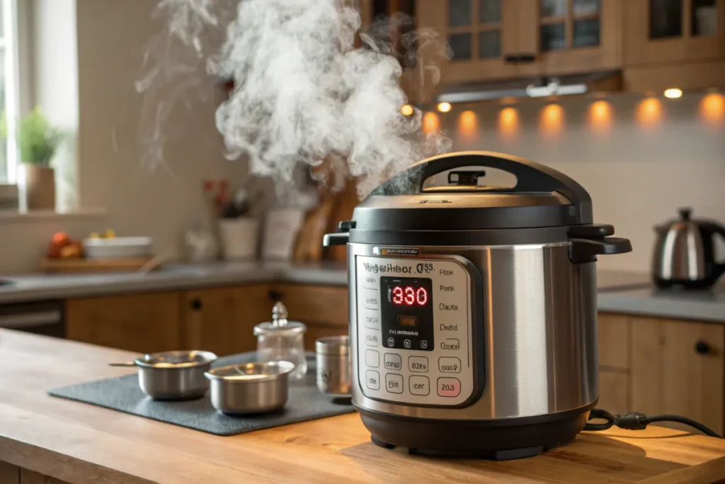 Instant Pot timer set for cooking chicken.