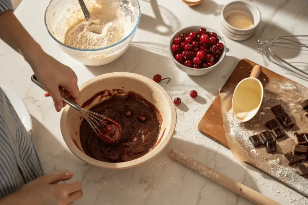 chocolate and cherry cake