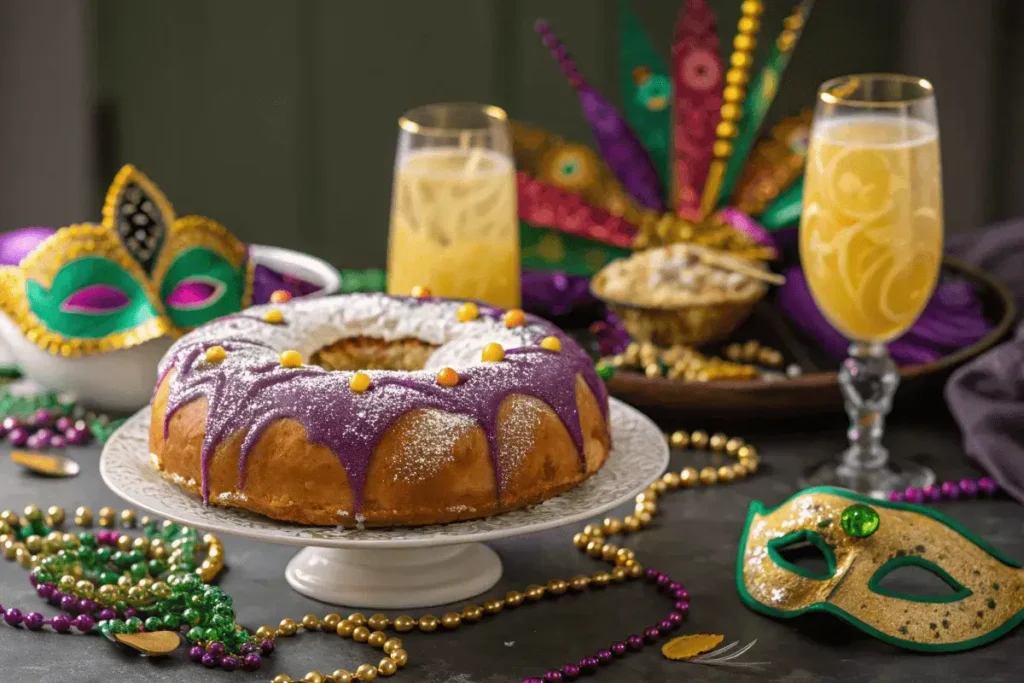 King Cake at a Mardi Gras Party Celebration.